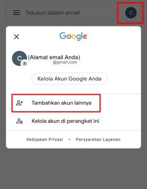 Cara melihat alamat email sendiri