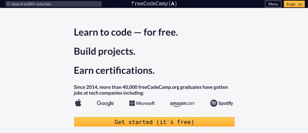 Free Code Camp untuk belajar coding