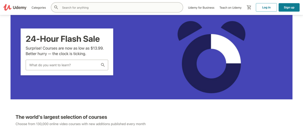 Homepage Udemy