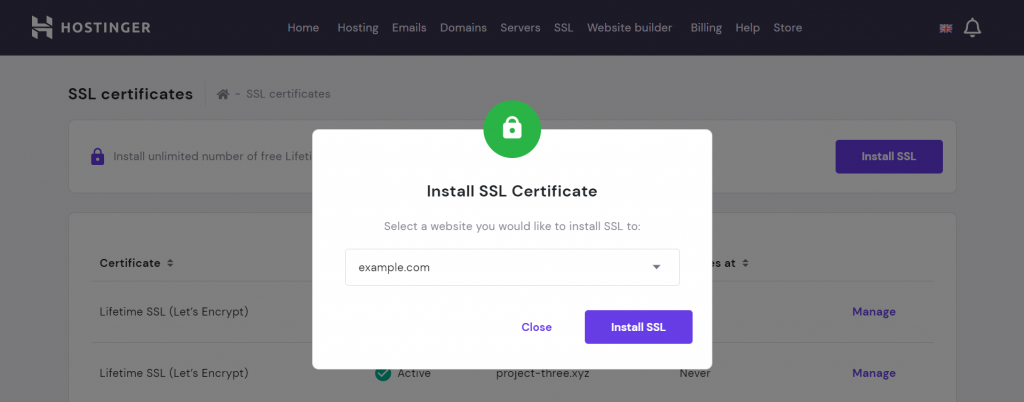 Install SSL untuk mengoptimalkan situs