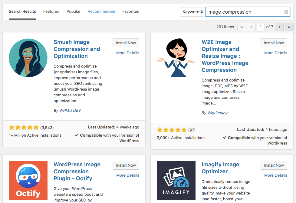 Plugin kompres WordPress