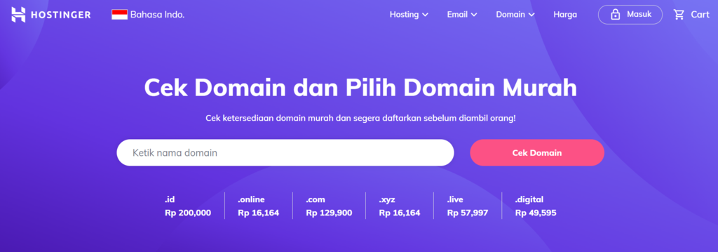 Cara membeli domain - cek ketersediaannya