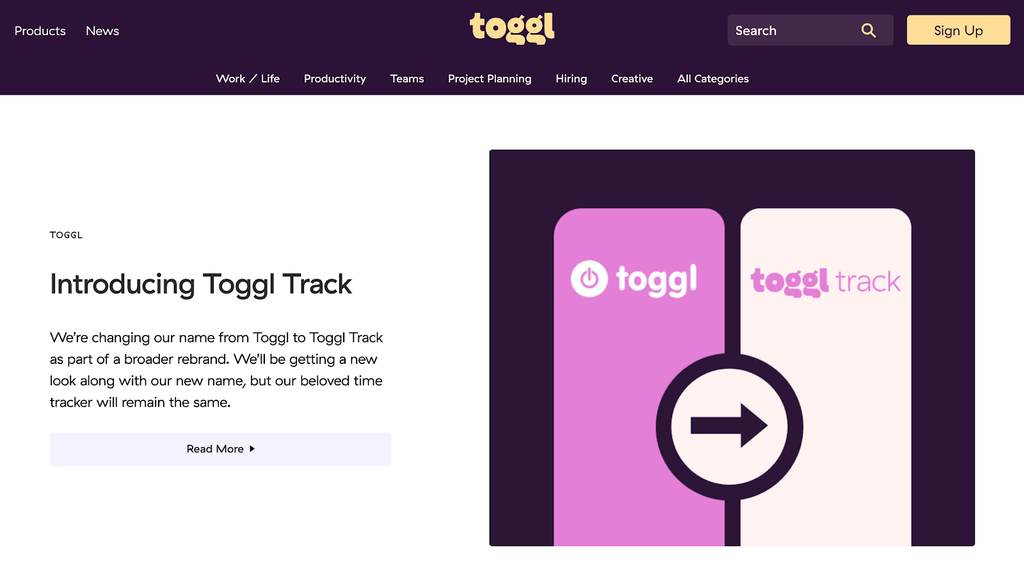 Toggl tipe blog bisnis