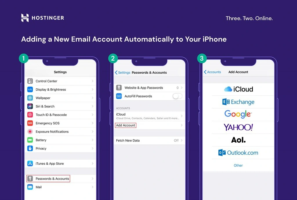 cara menambahkan email di iphone
