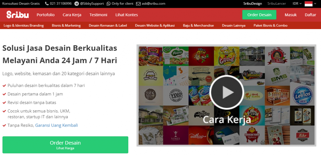 Sribu dalam daftar situs freelance Indonesia