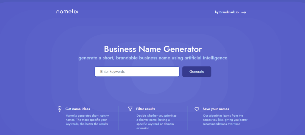 generator nama untuk bisnis namelix