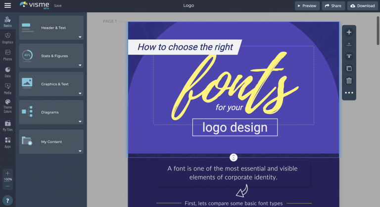 Desain logo online dengan Visme
