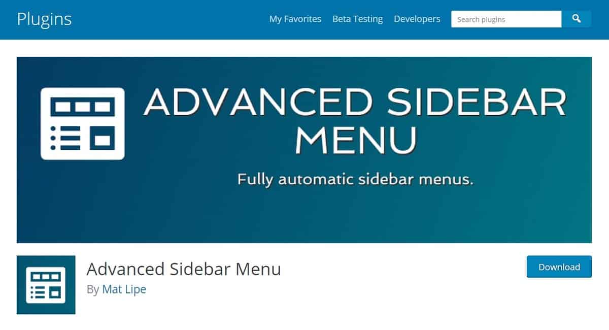advanced sidebar menu
