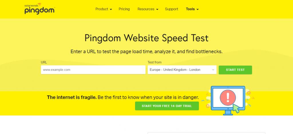 Pingdom page speed test