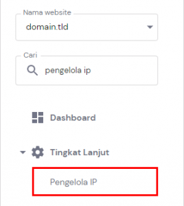 IP Manager pada menu hPanel