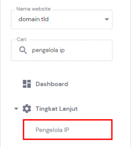 IP Manager pada menu hPanel