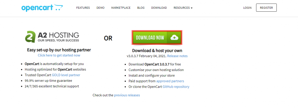 Unduh file instalasi OpenCart