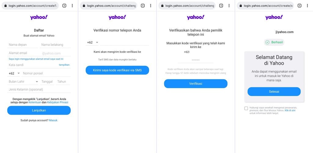 cara membuat email baru di yahoo