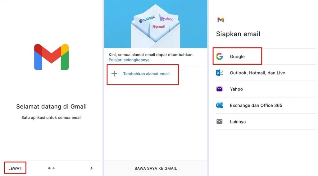 Cara buat email baru