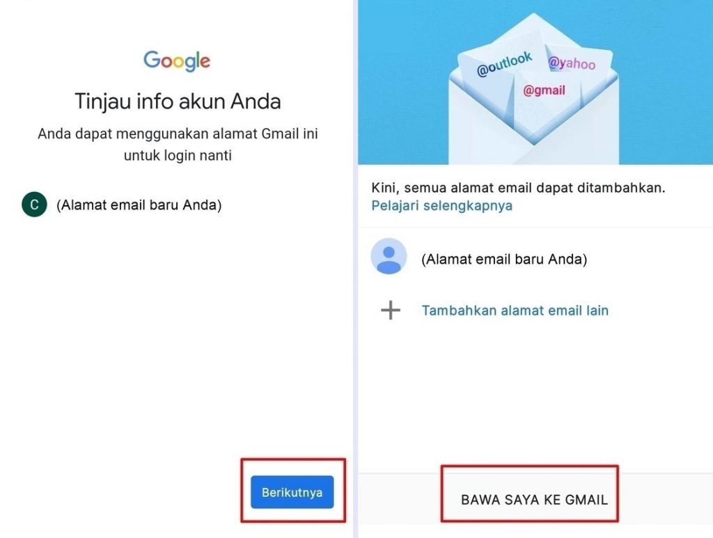 Gmail baru buat Buat akaun
