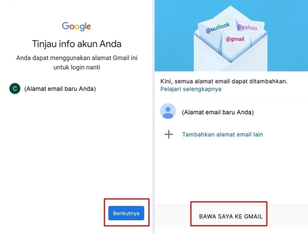 langkah terakhir dalam cara buat gmail baru