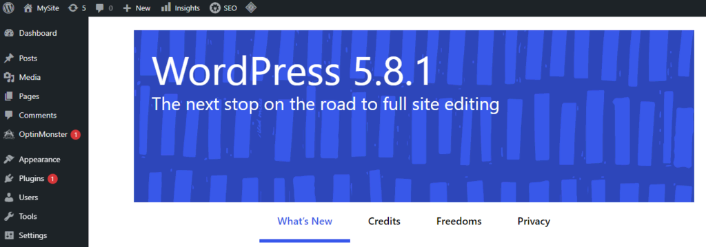 wordpress 5.8.1