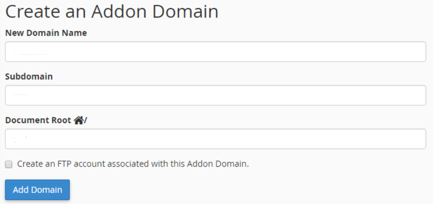 cpanel buat addon domain