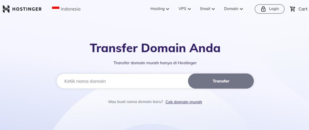 transfer domain di hostinger