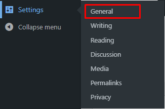 general settings di dashboard wp