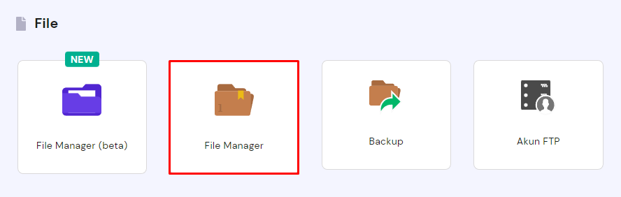menu file manager di hpanel