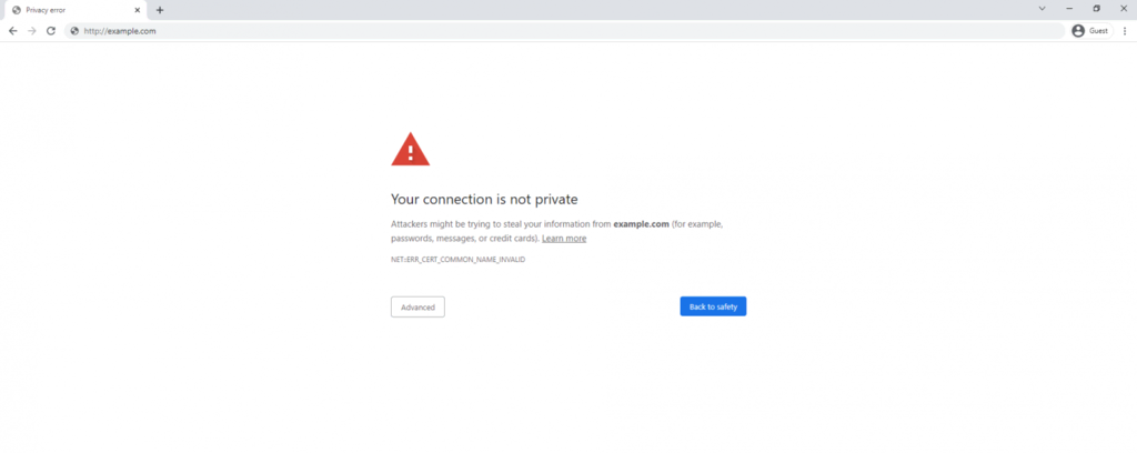 not secure di google chrome