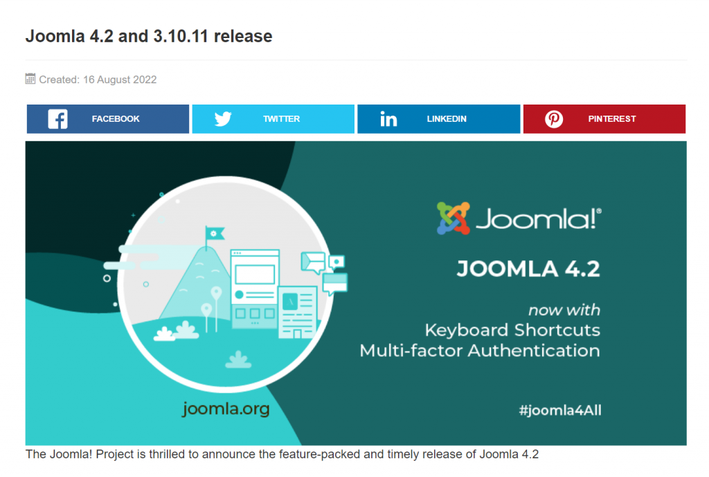 Joomla versi 4.2
