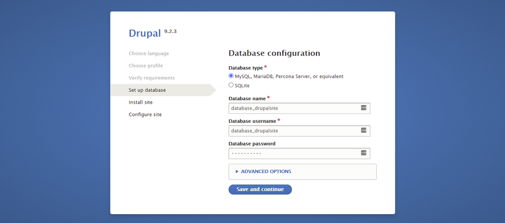 Database installer Drupal