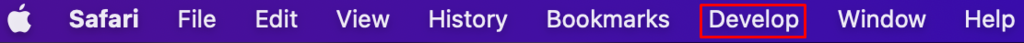 menu develop di macos
