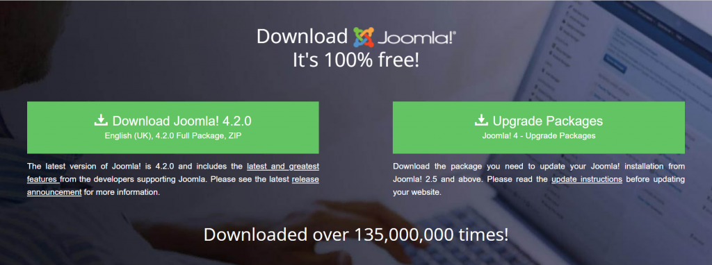 Halaman download Joomla