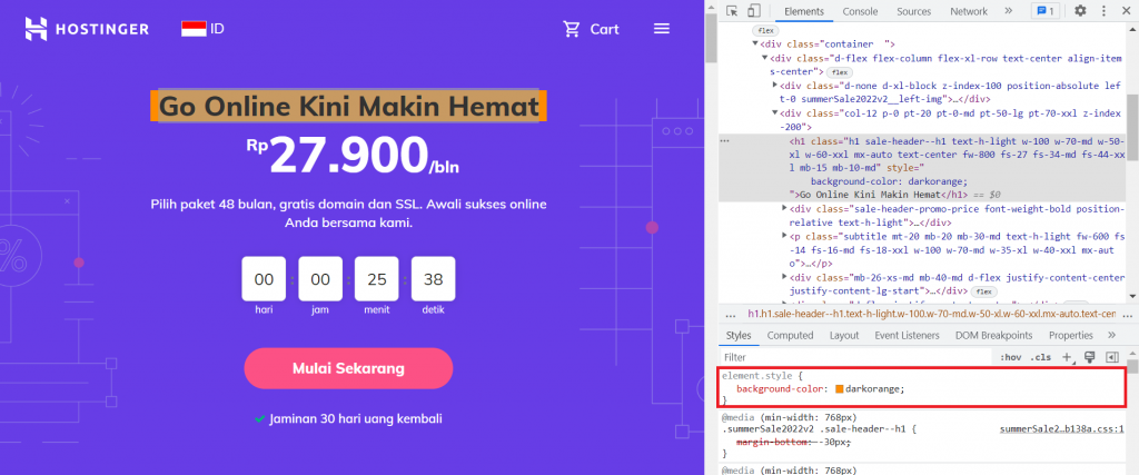 mengganti warna backgorund di chrome