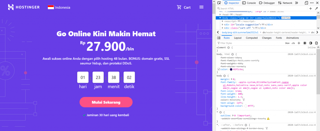 menonaktifkan gaya di firefox