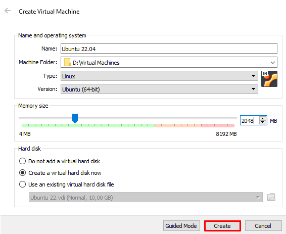 pembuatan VM VirtualBox