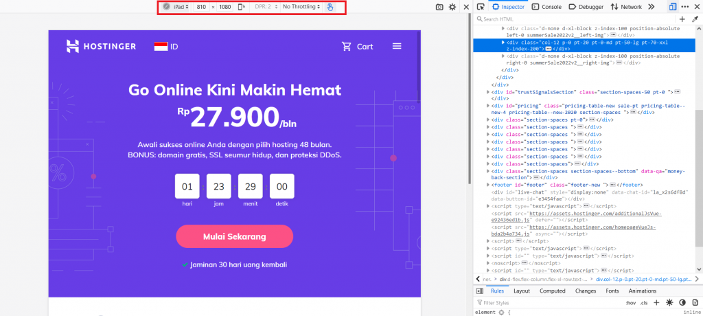 pratinjau di firefox pada perangkat lain