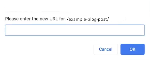 Pop-up redirect untuk URL baru