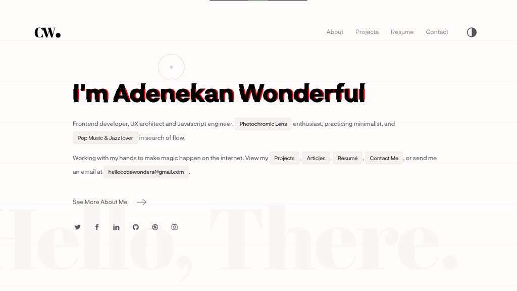 Portofolio web developer Adenekan Wonderful