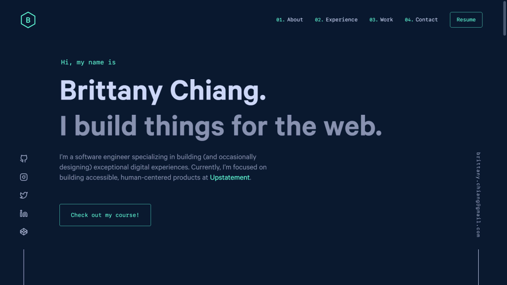 Portofolio web developer Brittany Chiang