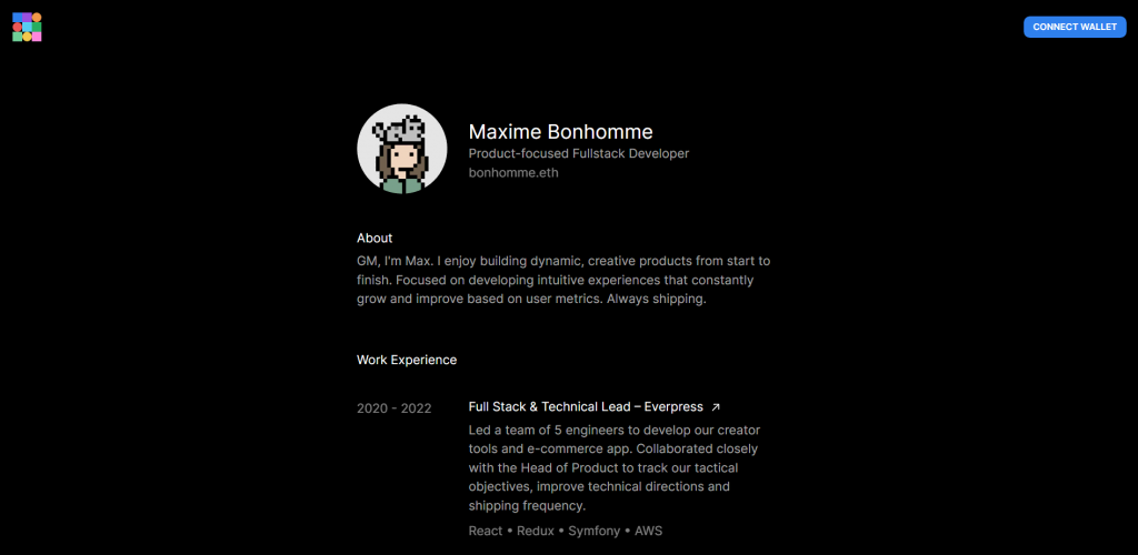 Portofolio web developer Maxime Bonhomme