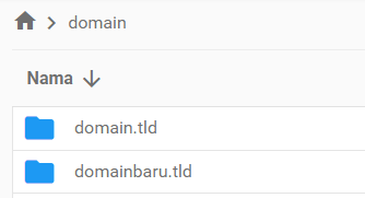 folder domain dan domain baru di file manager