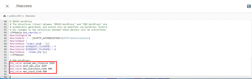 Menambahkan code snippet pada file .htaccess