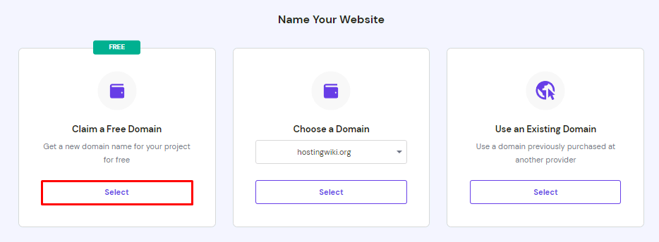 klaim domain gratis di hpanel saat setup paket hosting