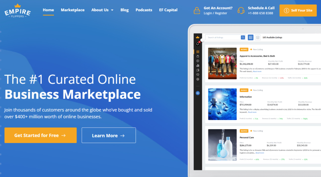 Empire Flippers marketplace bisnis online
