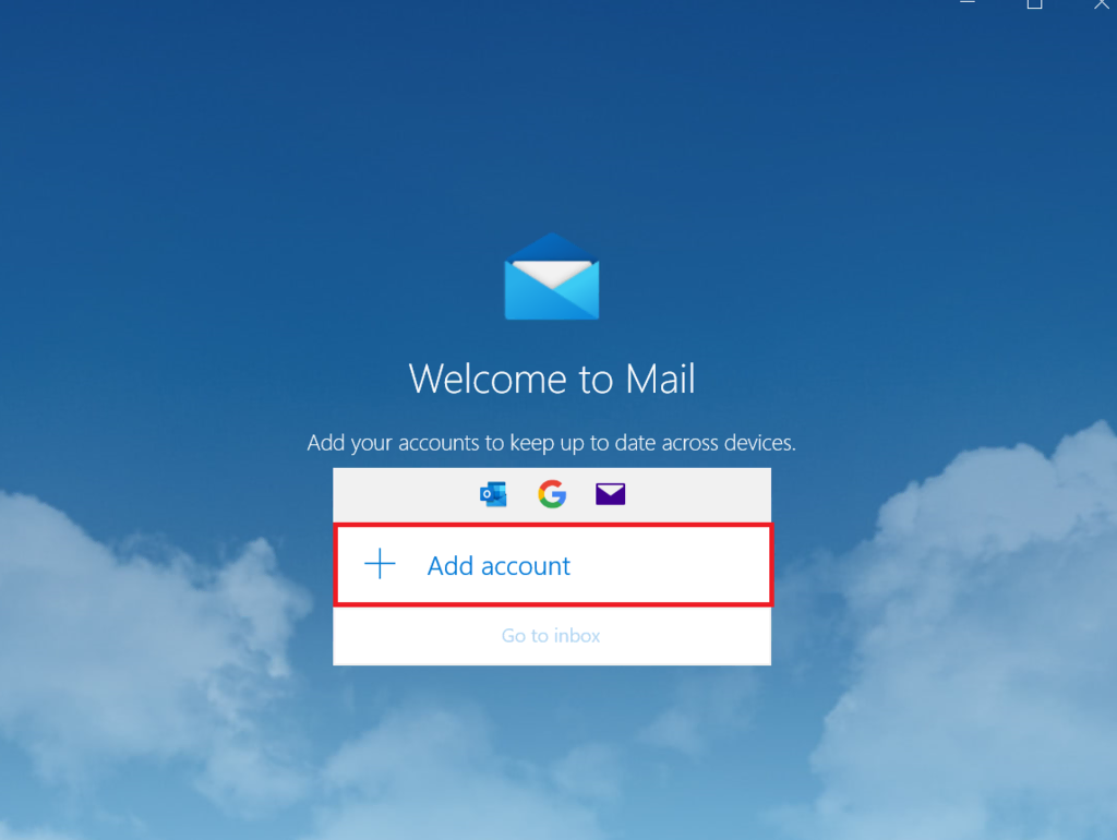 menambahkan akun di aplikasi mail windows