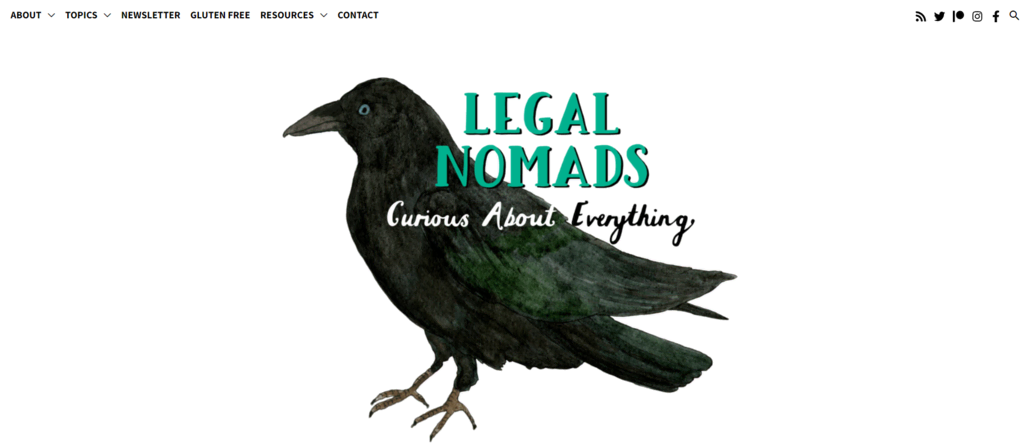 homepage Legal Nomads blog travel