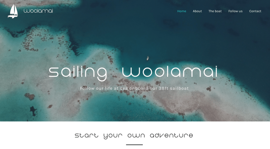 contoh situs web pribadi Sailing Woolamai