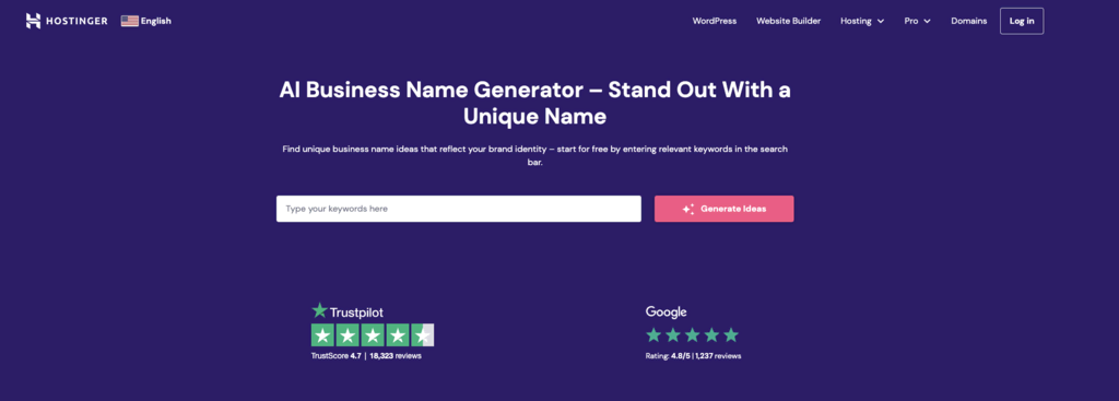 homepage business name generator