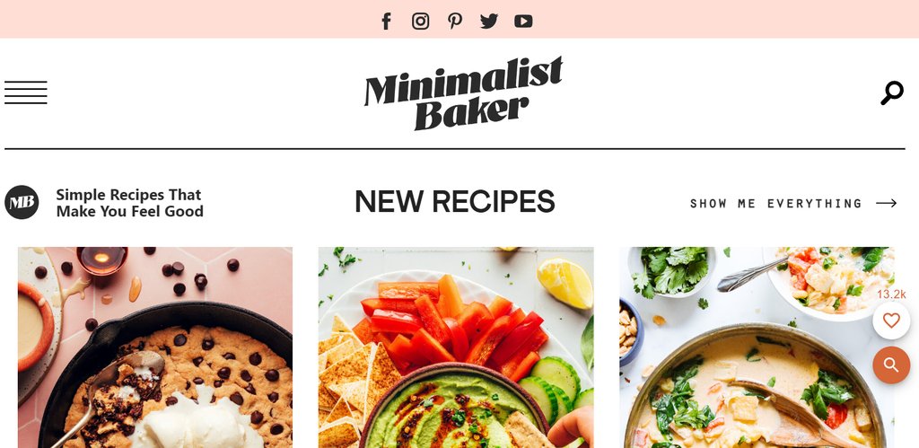 situs web Minimalist Baker