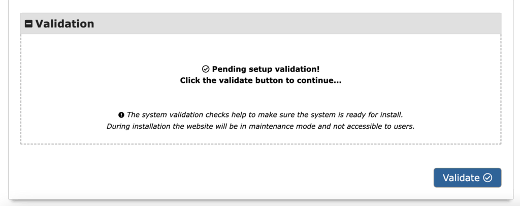 validasi setup menunggu persetujuan pada saat penginstalan duplicator