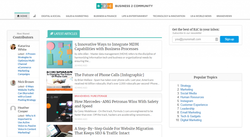 homepage business 2 community