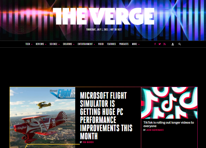 homepage website the verge